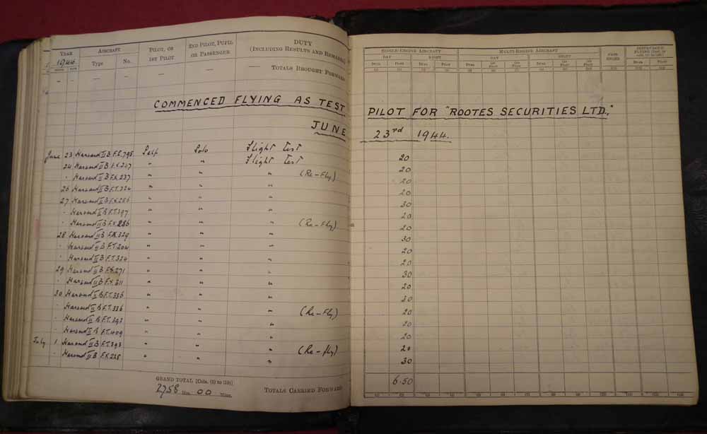 Log books and related paperwork for the pilot F. Roy Tuckett. Lot to include a flight log for - Image 26 of 35