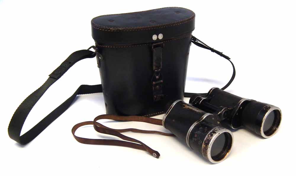 Pair of German WW2 Carl Zeiss DF 7x50 Third Reich Binoculars   stamped with the with a Luftwaffe