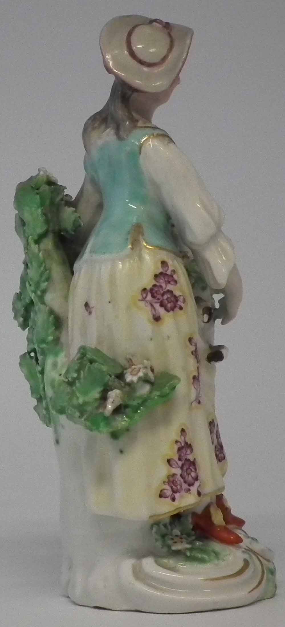 Derby figure circa 1770   modelled as a lady with a sheep, patch marks to base, 14cm high - Image 2 of 6