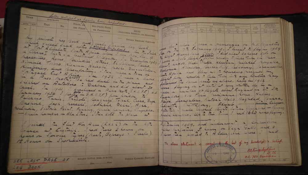 Log books and related paperwork for the pilot F. Roy Tuckett. Lot to include a flight log for - Image 22 of 35