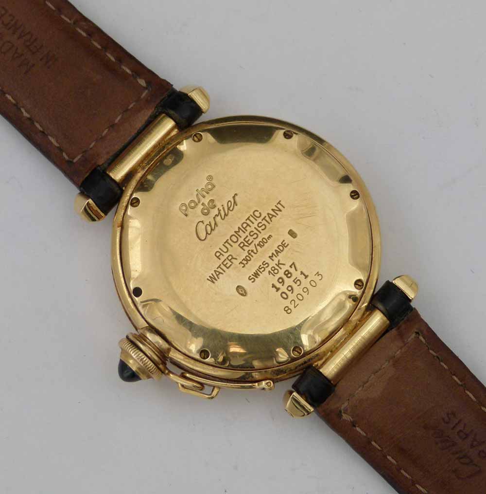 18K gold Pasha de Cartier large size man`s wristwatch, numbered 1987 0951 820903, circular dial, - Image 2 of 2
