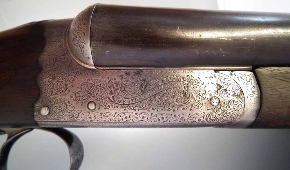 Westley Richards 12 bore side by side shotgun   with sleeved 26 3/4" barrels, fully engraved action, - Image 7 of 25