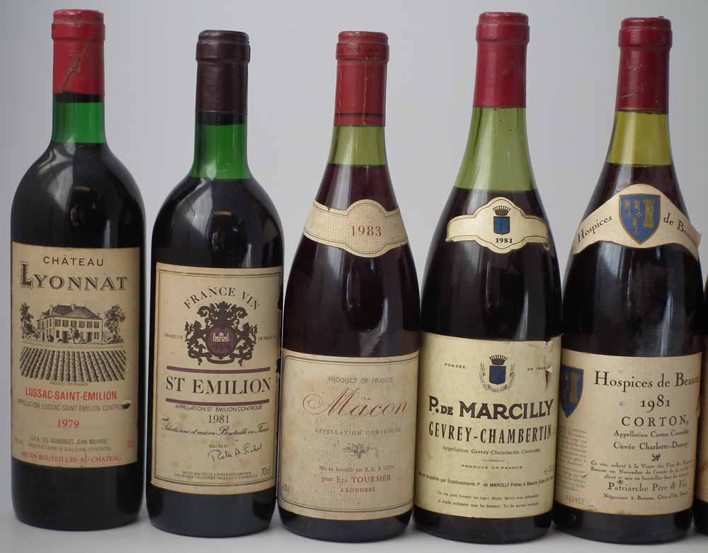 Ten bottles of wine  to include St Emilion 1981, Macon 1983, Marcilly 1981, Hospices de Beaune 1981, - Image 2 of 6