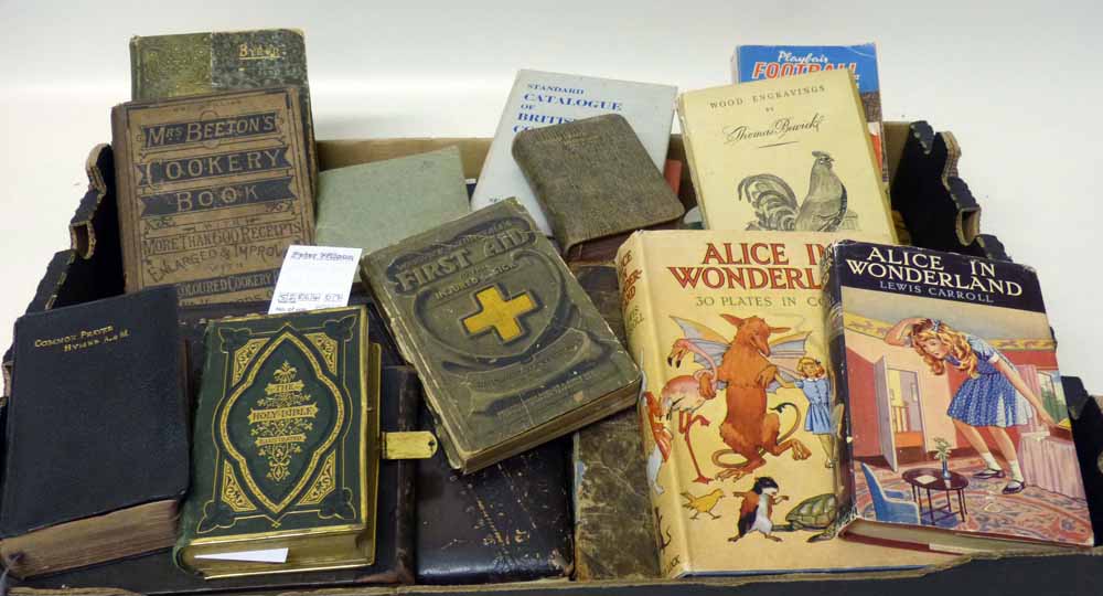 Culpeper`s complete herbal book; football related and religous books etc. Condition report: see