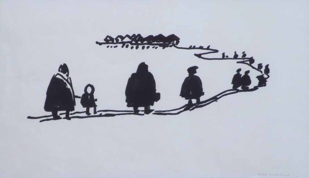 John Thompson (1924-2011),    Going Down the Road, signed, felt pen, 20.5 x 33cm.; 8 x 13in.