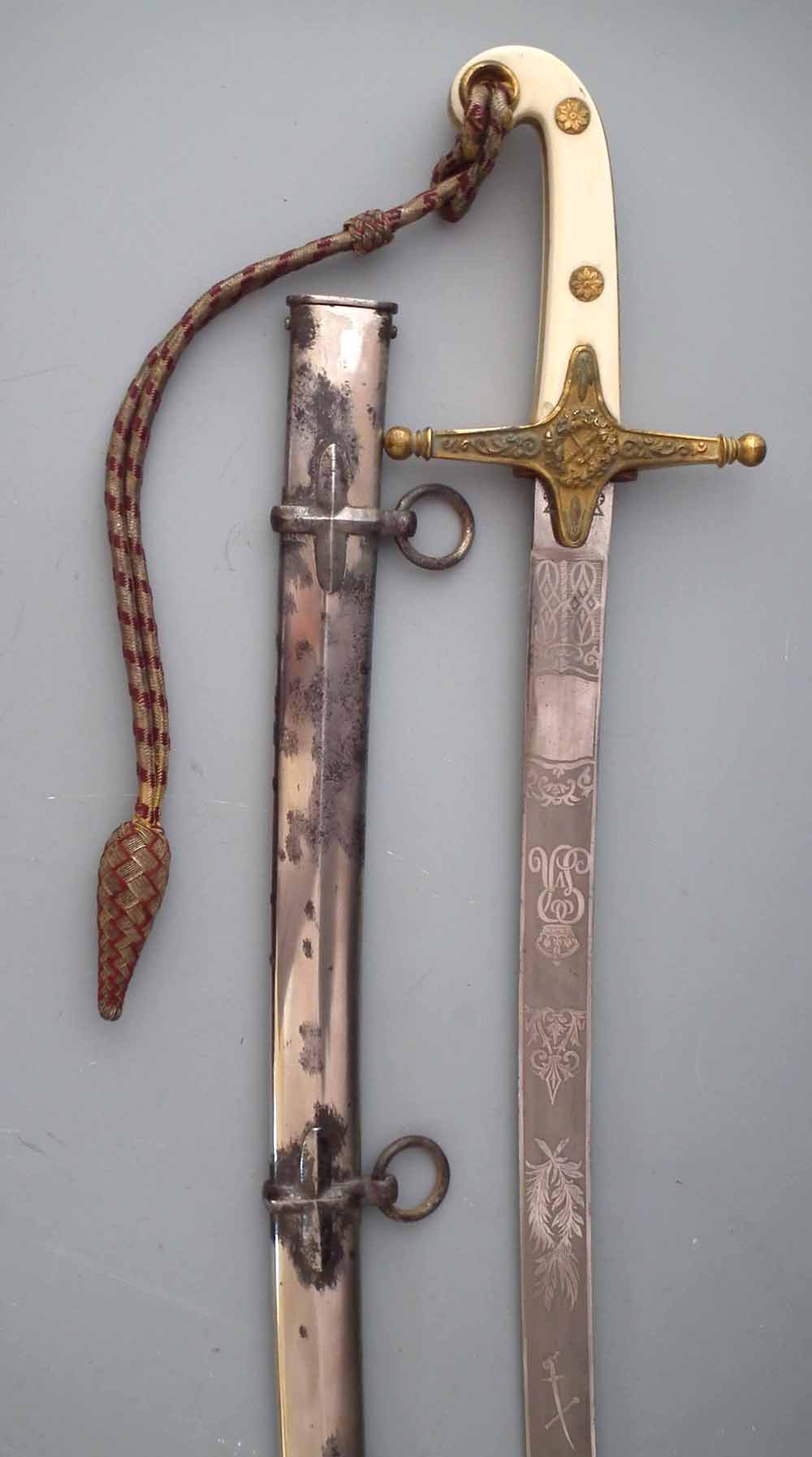 1831 pattern General Officer`s Mameluke   with warranted blade etched with GRV monogram and