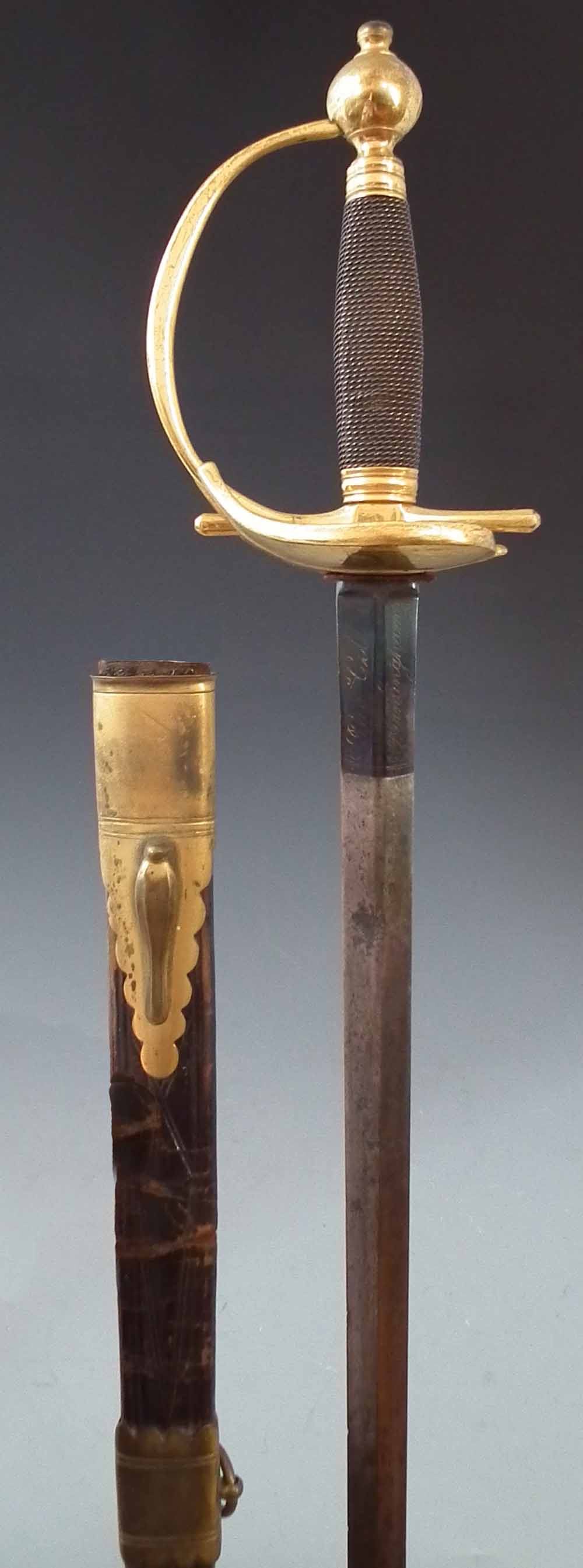 1796 pattern Heavy Cavalry Officers dress sword  by Thomas Gill Birmingham, with gilded mounts, wire