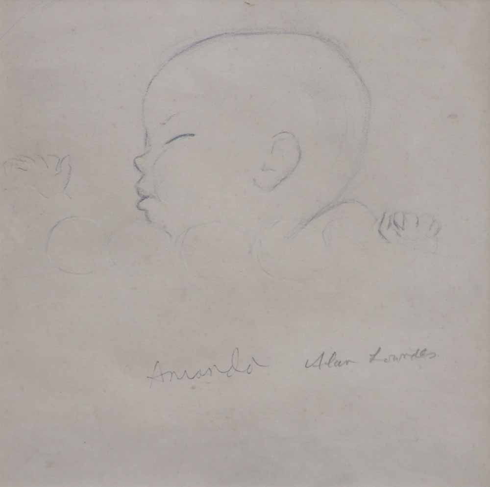 Alan Lowndes (1921-1979),   Amanda, signed and titled, dated 1961 on verso, pencil, 26.5 x 24.