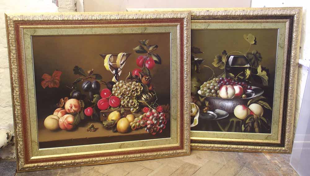 Pair of modern still lifes of fruit signed Giorgi Raun. Condition report: see terms and conditions.