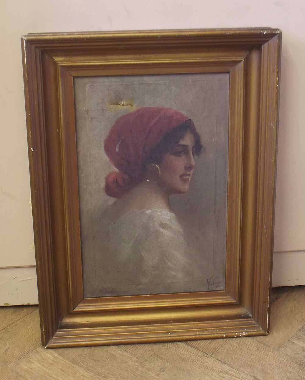 Forlenze, 19th century Italian female portrait, oil on canvas. Condition report: see terms and