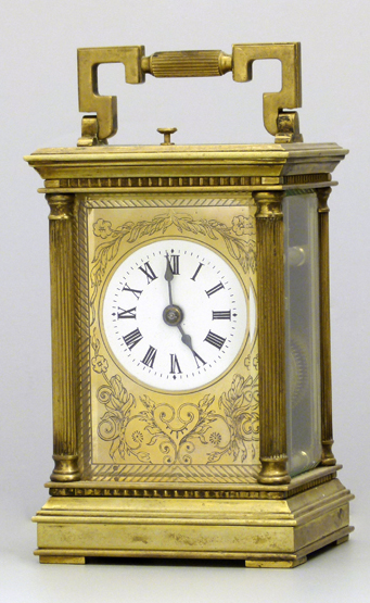 English hour striking and repeating carriage clock by Charles Frodsham, London , the anglaise case