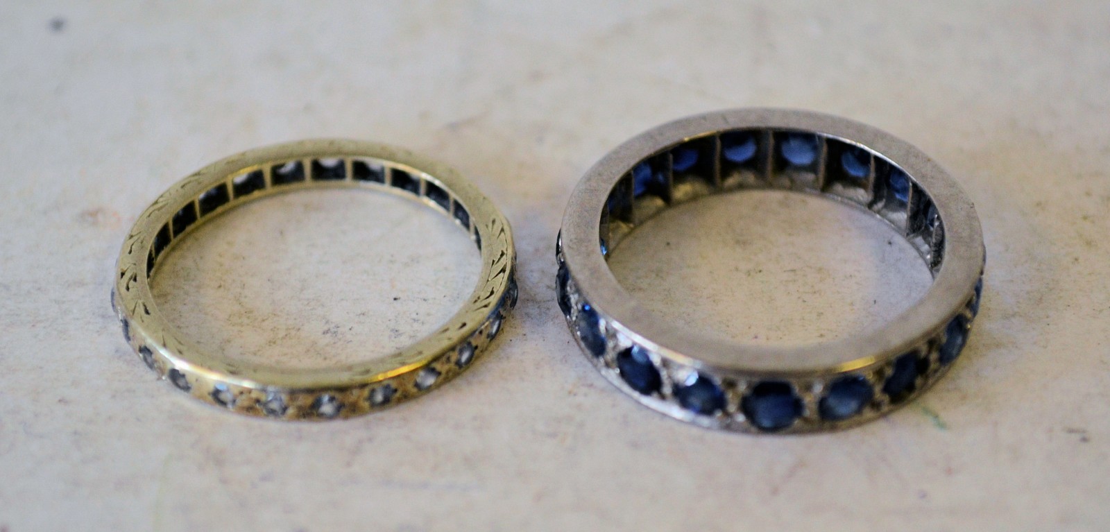 A Sapphire Full Eternity Ring, also a white sapphire full eternity ring (2)