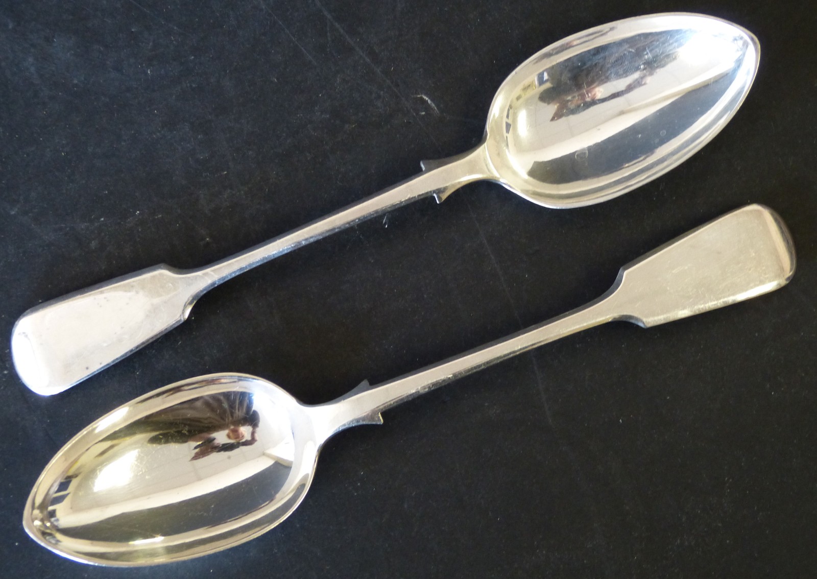 A Pair of Victorian Silver Tablespoons Exeter 1868 makers mark JW&JW 4.4oz