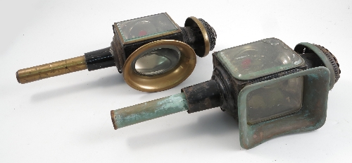 Two pairs of coaching lamps, together with a set of brackets