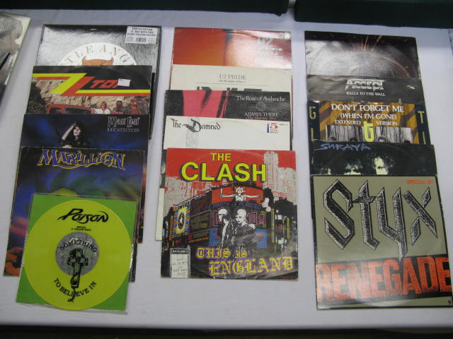 A Collection of LPs including Marillion, Meat Loaf, ZZ Top, Little Angels, The Clash, The Damned, U2