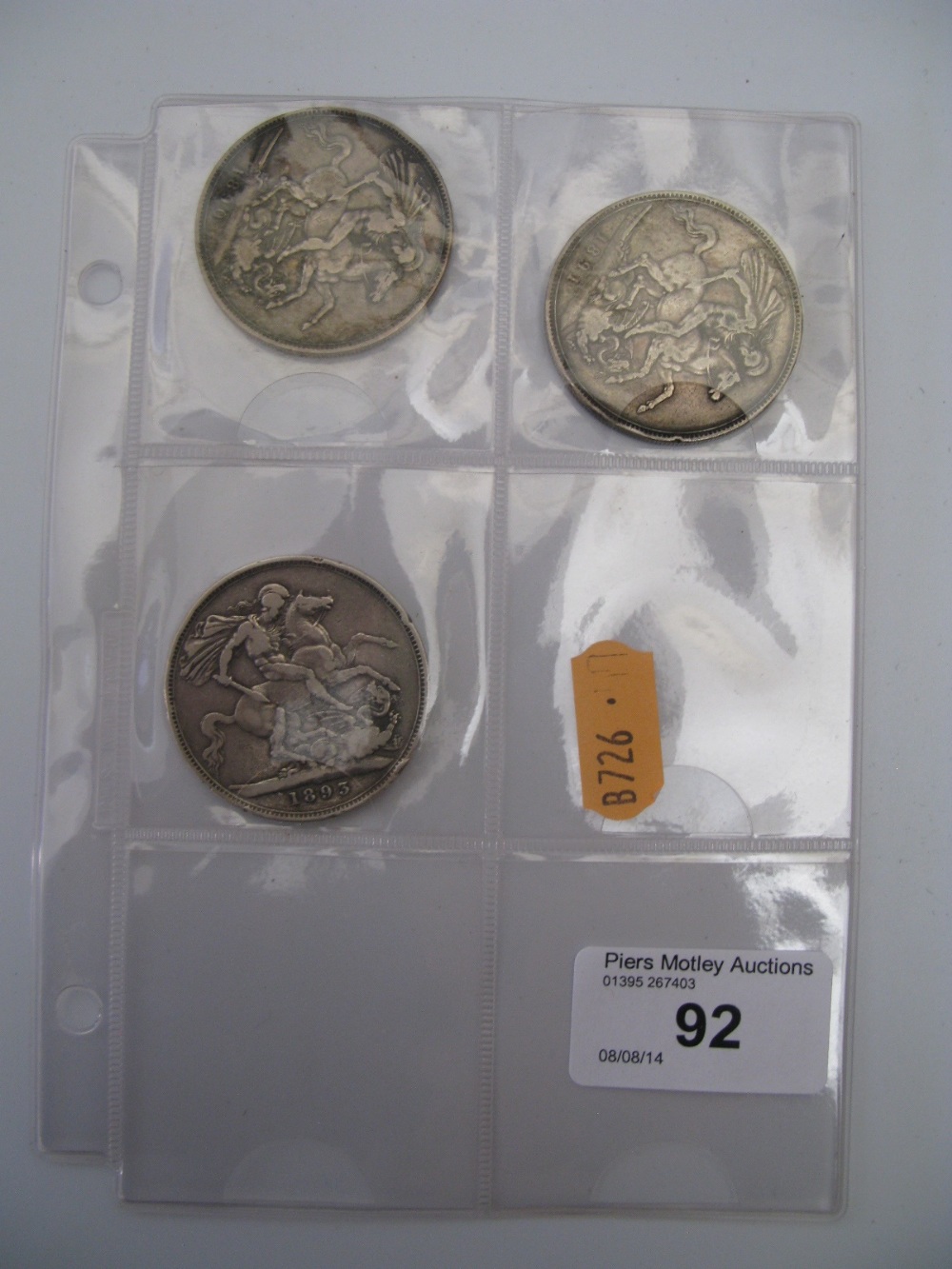 Three Victorian Silver Crowns: 1890, 1891 & 1893