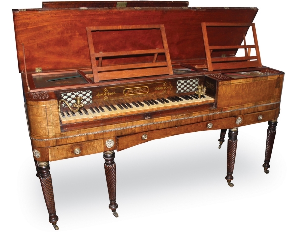 James Rigg, London  (c1817)
A square piano, the mahogany case crossbanded in rosewood with a