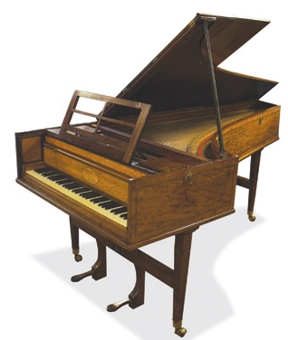 John Broadwood and Son (c1801)
A grand fortepiano in a mahogany case crossbanded with satinwood,