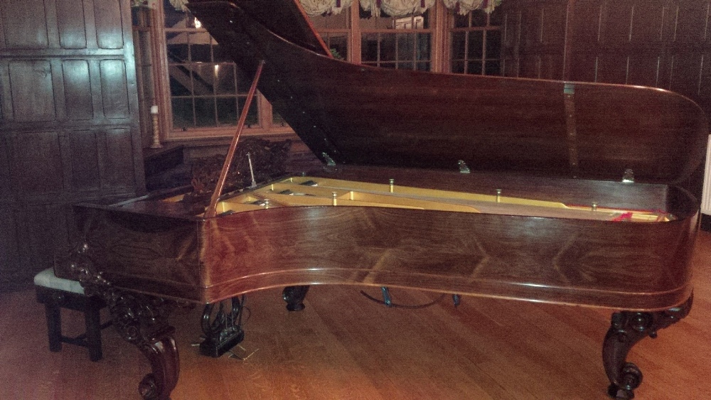 Steinway (late-nineteenth century)
A 9ft concert grand piano in a rosewood case on sabre legs.