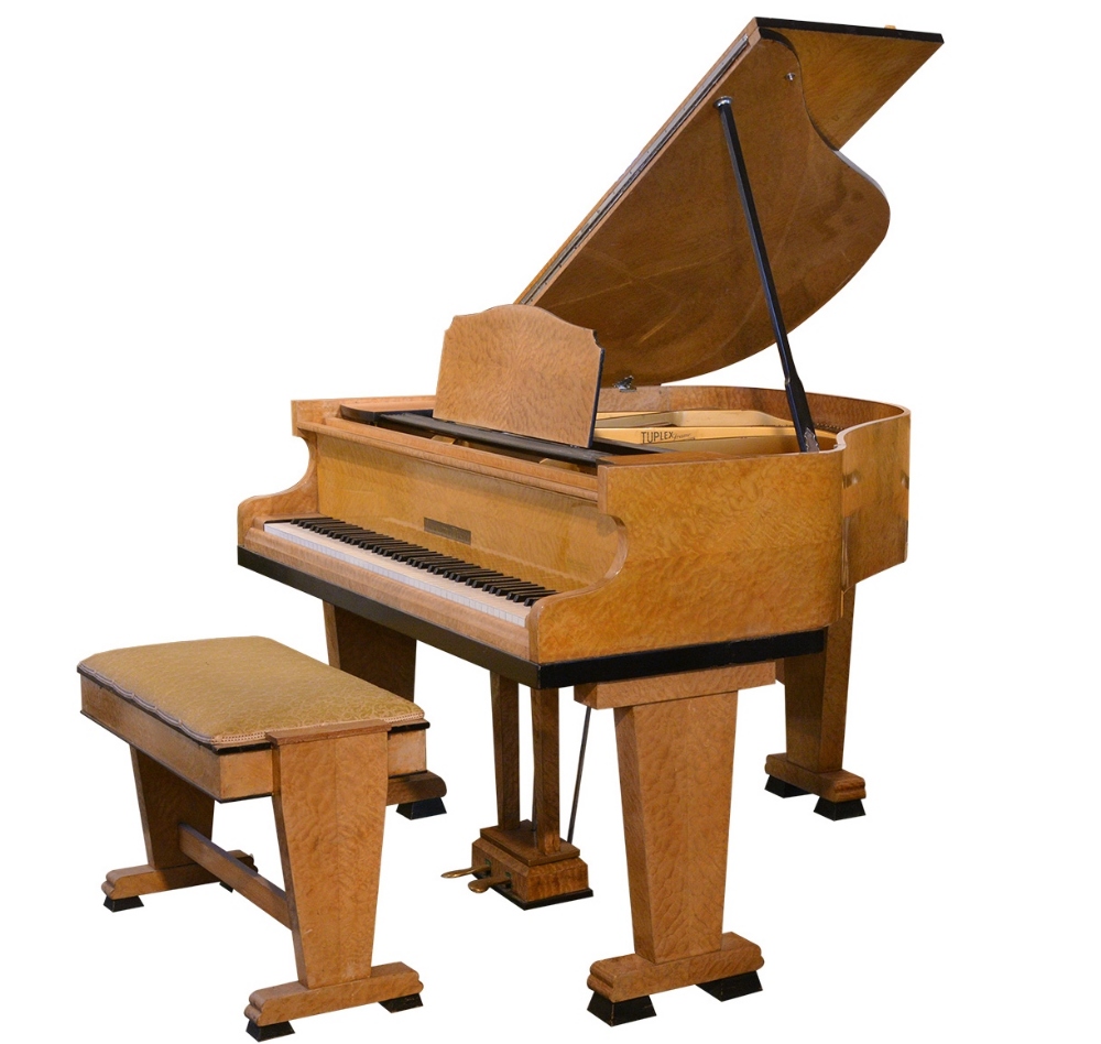 Monington & Weston (c1934)   
A 4ft 6in Art Deco grand piano in a birdseye maple and ebonised case