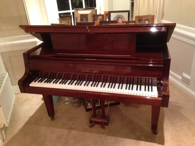 Zimmerman (c1988)
A 4ft 9in grand piano in a bright mahogany case on square tapering legs together