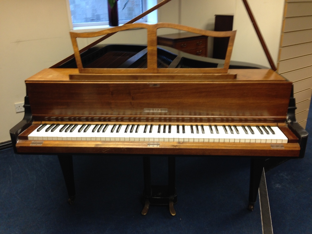 Rippen (c1960s)
A 6ft 1in rare aluminium framed grand piano in an ebonised and lightwood case on - Image 3 of 4