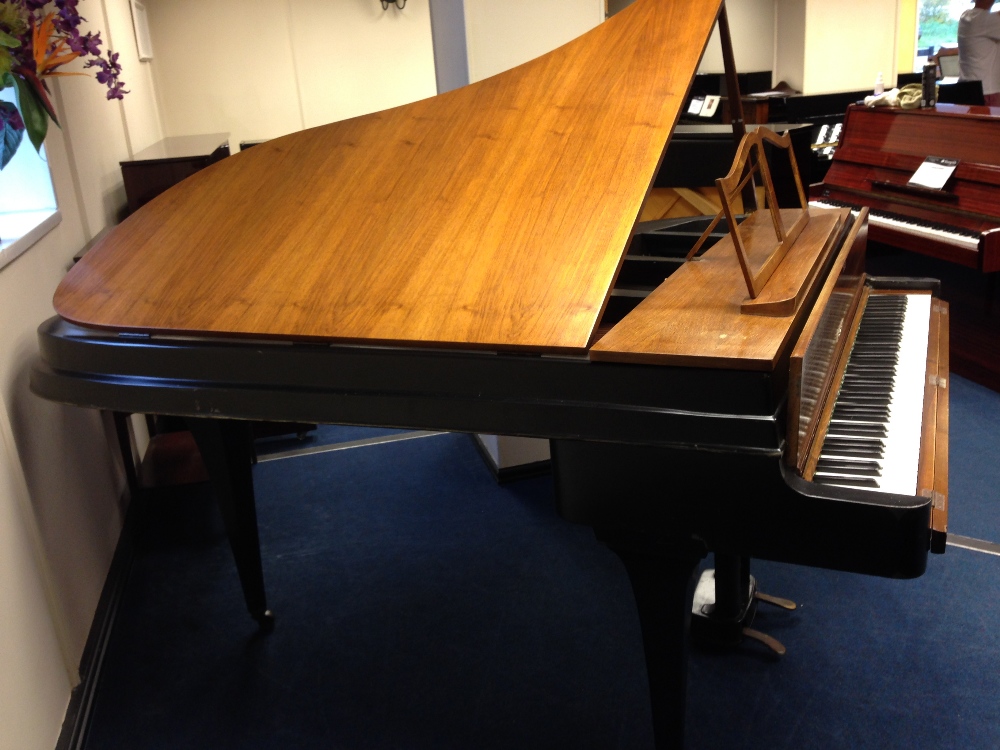 Rippen (c1960s)
A 6ft 1in rare aluminium framed grand piano in an ebonised and lightwood case on - Image 2 of 4