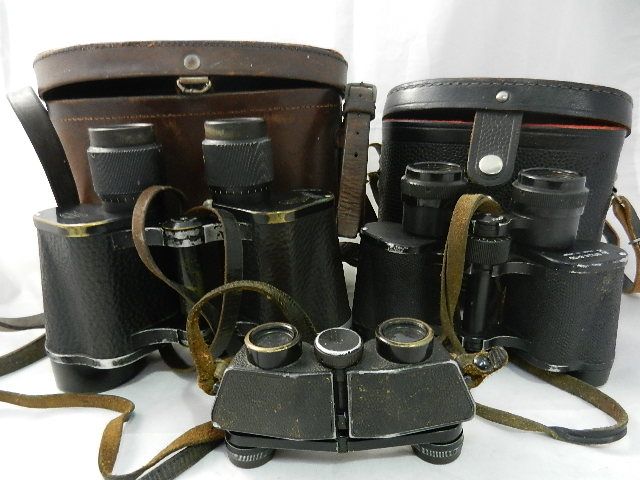 A pair of Carl Zeiss 'Delactis' 8x40 binoculars, cased, a pair of Carl Zeiss 'Telita' binoculars