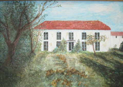 A 20th century oil on board depicting 'Preston Hall', Sidley, East Sussex