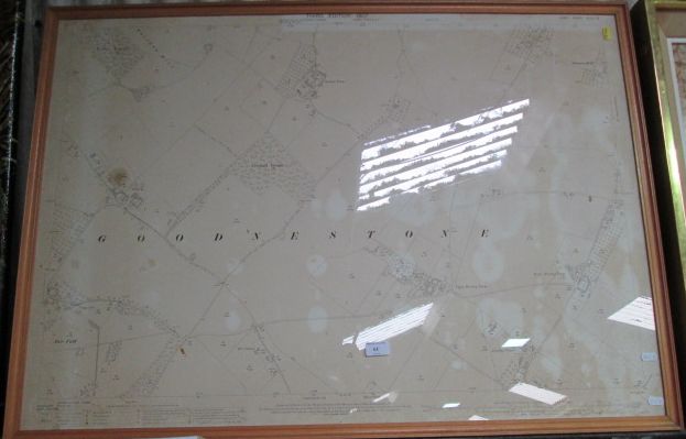 A framed Ordnance Survey map showing part of Kent dated 1907