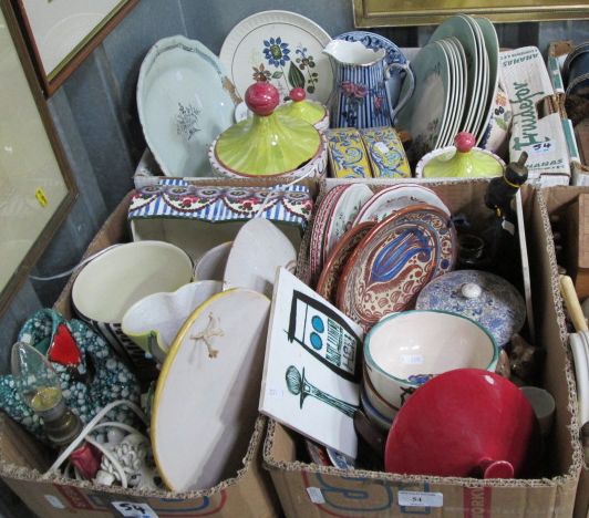 Assorted ceramics to include Italian vases, storage jars and bowls, Paisley, Johnson Bros etc