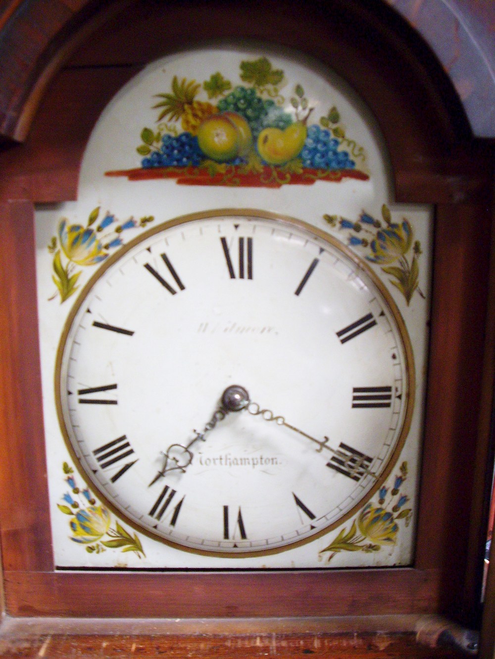 An early 19th century oak cased 30 hour longcase clock, the enamel dial with Roman numerals