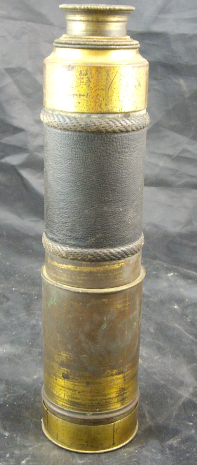 A late 19th century brass four drawer telescope