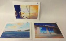 RICHARD LANNOWE HALL three limited edition prints including `Dawn`, 23cm x 35cm