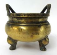 Chinese bronze censor, 13.5cm diameter with character seal mark