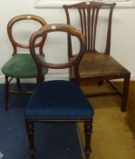 Pair of Georgian style mahogany dining chairs, and five other chairs (7)