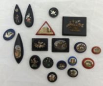 Collection of miniature micro mosaic jewellery parts approximately fifteen
