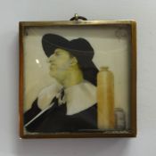 ELSIE J. WALLIS A.R.M.S.  R.M.S, early 20th century portrait miniature `The Quaker`, 5cm x 5cm,
