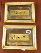 Two pairs of 19th century Stevenograph and four other miniature pictures