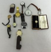 Collection of various watches including Sperina Military watch, Grand Prix Election watch, Smiths