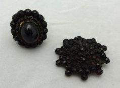 Antique garnet ring and similar brooch (2)
