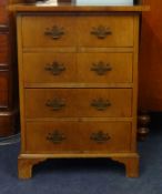 Small antique walnut chest of drawers, 58cm wide (reconstructed)