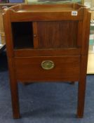A Geo III mahogany commode with tray top and tambour front, the commode converted to a drawer, 50cm