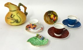 Royal Worcester `lizard` jug other Worcester items and Suzie Copper cups and saucers