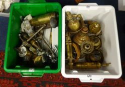 Various brass lamps, brass boat taps, gimbal also eleven volumes of The Register of Yachts, mainly