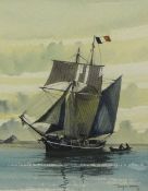 Three pictures including Geoff Shaw SS Germanic, Tony Warren and `Cutty Sark` print (3)