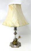 George V silver table lamp, London H.E & Co circa 1933, 33cm