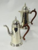 Pair of George V silver coffee pots by Mappin and Webb, approximately 50 oz