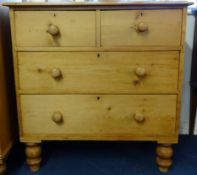 A small pine chest with four drawers, 89cm wide