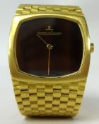 18ct gold Gents Jaeger Le Coultre wrist watch with original box